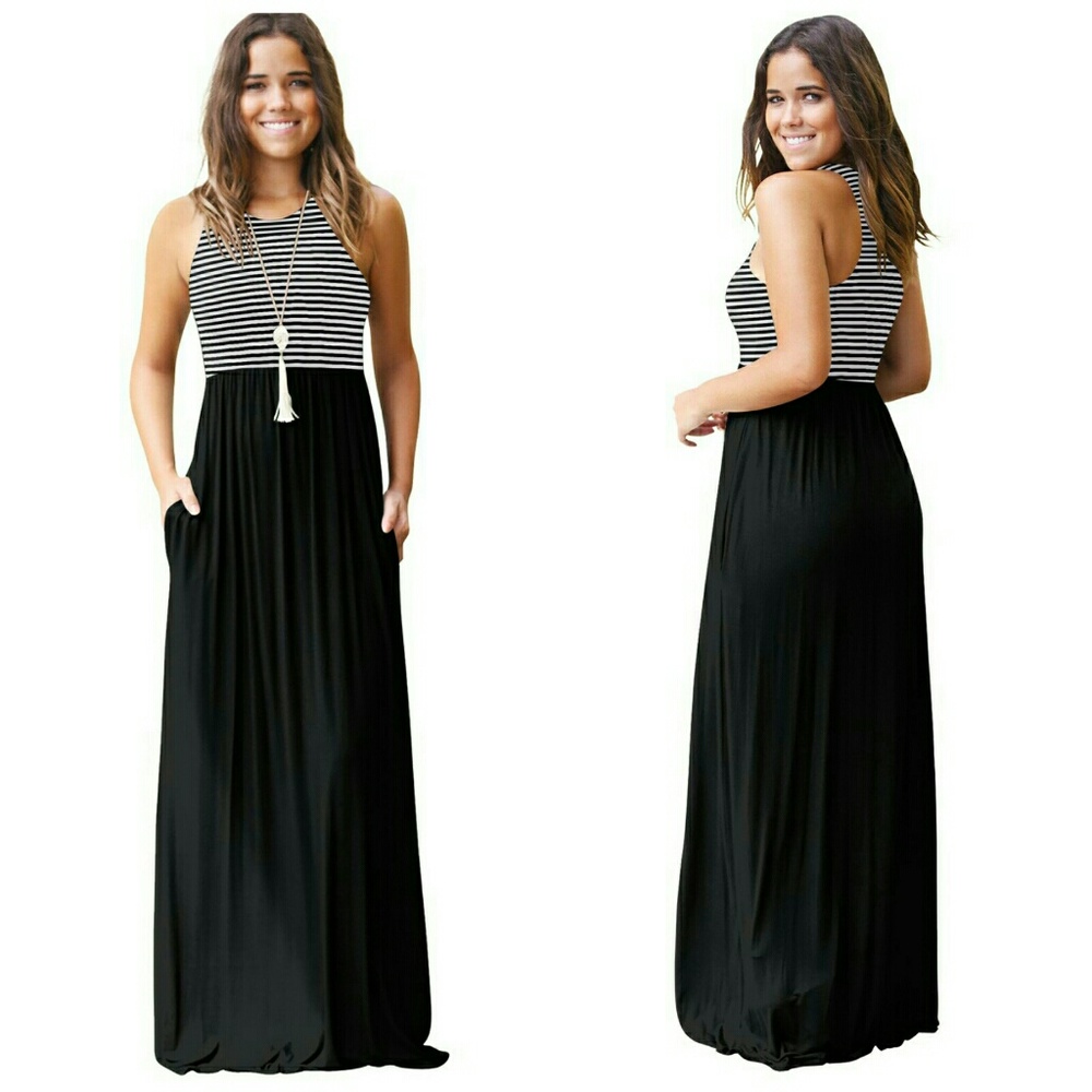 💕ONLY 1 S LEFT!💕Striped top maxi dress w pockets